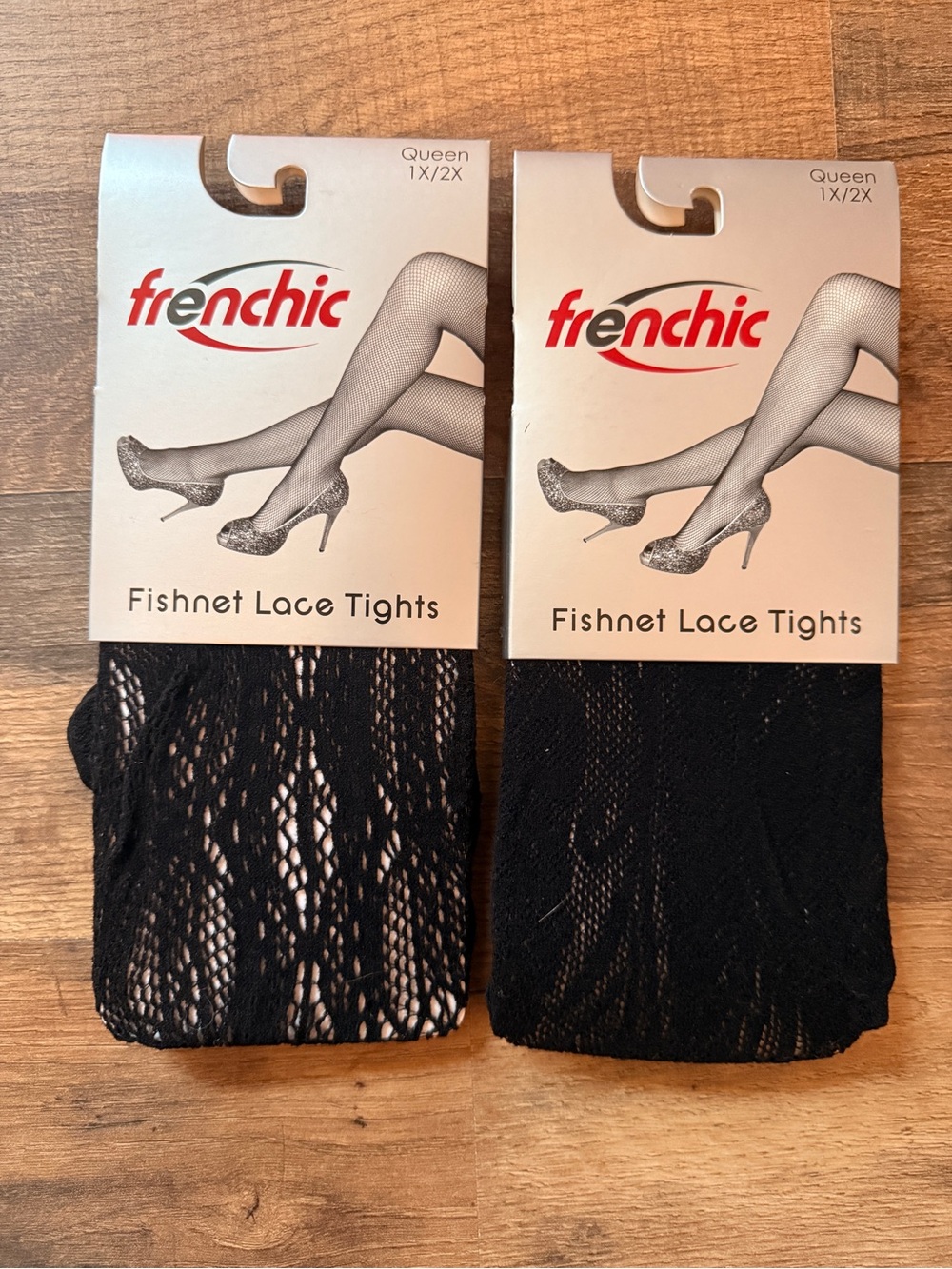 Frenchic Black Fishnet Lace Tights - Queen 1X/2X (Pair)